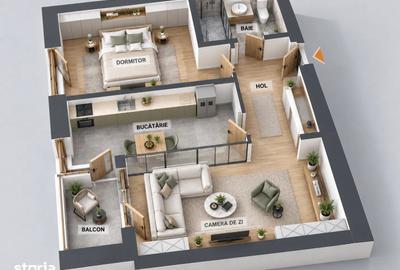 Apartament cu 2 camere decomandat în Bucureștii Noi