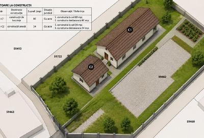 Casă individuală cu 3 camere în Tânganu