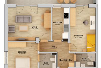Apartament 3 camere decomandat Orhideea Exclusive Living - Cartier Doamna Stanca - 5