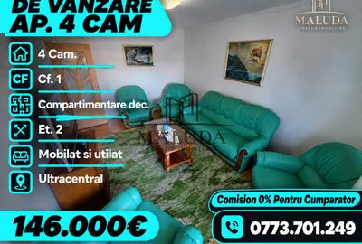 Apartament cu 4 camere decomandat, mobilat în Ultracentral