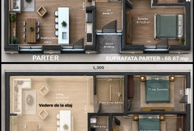 Casă individuală cu 4 camere în Central