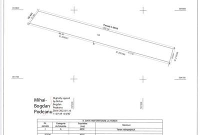 Teren Construcții extravilan de 4232 mp, în Aurel Vlaicu