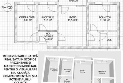 Apartament 3 camere etaj 2 in Moldova Noua - 10
