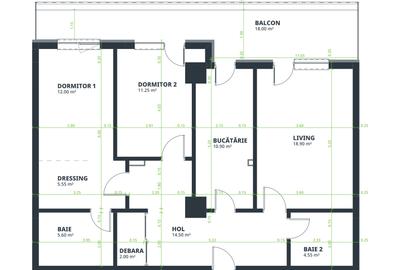 Apartament cu 3 camere decomandat în Cug