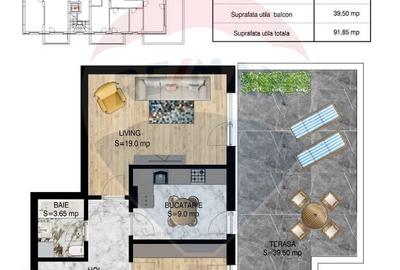 Vânzare Apartament 2 camere cu terasă de 39,50 mp - 14