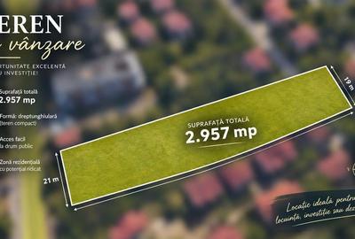 Teren Construcții intravilan de 2957 mp, în Pipera