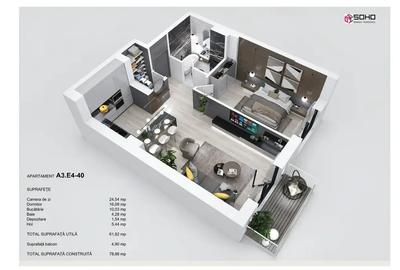 Apartament cu 2 camere semidecomandat în Tractorul