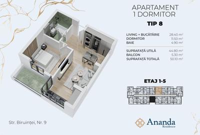 Apartament 1 dormitor la cheie | Centrală proprie | Ananda Residence Faza 2 - 16