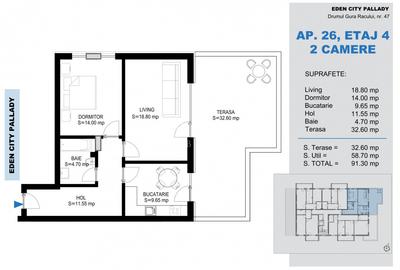 2 Camere Modern cu Terasa Generoasa | La 15 Min de Metrou | Comision 0% - 5