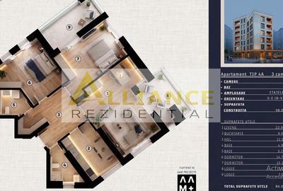 Apartament cu 3 camere decomandat în Tineretului
