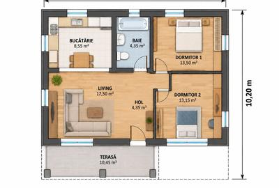 CASĂ individuală 90 mp,  teren 377 mp, VASLUI zona BRODOC; - 6
