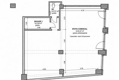 Spatiu comercial 65 mp | Vitrina | H 3,6 m | Medical / Comercial | Centru - 4