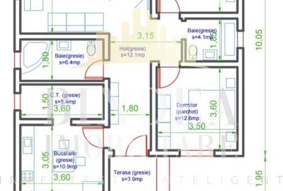 Casa individuala pe parter, 3 camere, 2 bai- Mosnita Noua, 640mp teren - 3