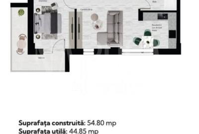 Apartament cu 2 camere semidecomandat în Băile Felix