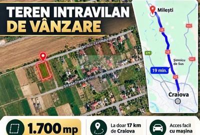 Teren intravilan, 1700 mp, 17 km Craiova - 1
