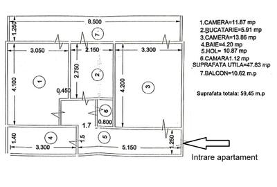 Apartament cu potențial, 59 mp, zona General – utilități separate - 2