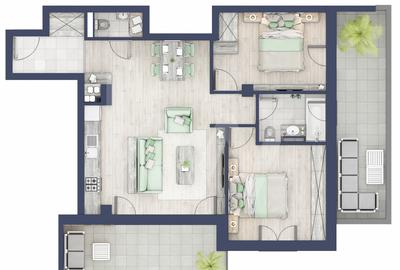 Apartament 3 camere, Parter, intabulare vara 2026 - 7