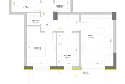 Apartament cu 2 camere decomandat în Astra