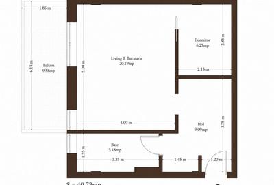 Apartament 1 Camera Bloc Nou- zona Plopi- Comision 0% - 22