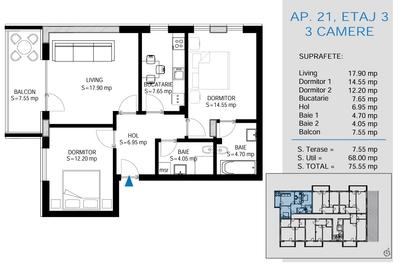NOU & APROAPE GATA Ap 3 Camere Decomandat 15”Metrou Neofort 28 Bucatarie Închisă - 1