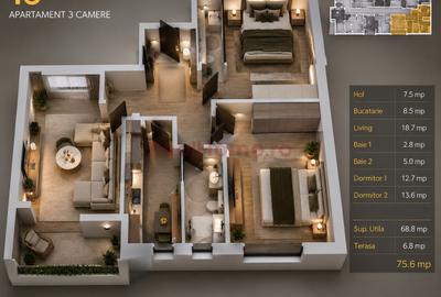 13 min Metrou | 3 Camere | lift | 2 balcoane | premium - 3