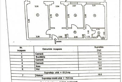 Apartament cu 3 camere decomandat în Viziru 3