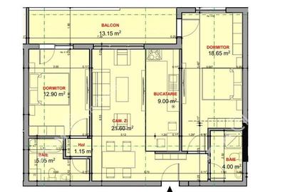 Apartament la cheie de 3 camere cu 2 bai si balcon zona Veterani - 6