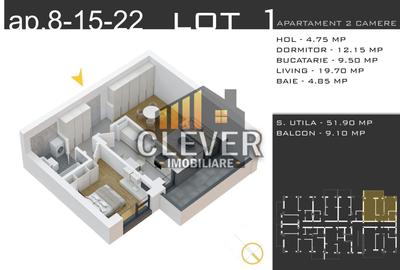 Apartament 2 Camere, 56 mp | Theodor Pallady - 1