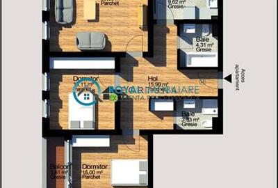 Royal Imobiliare - Vanzare apartament 3 camere zona Albert - 4