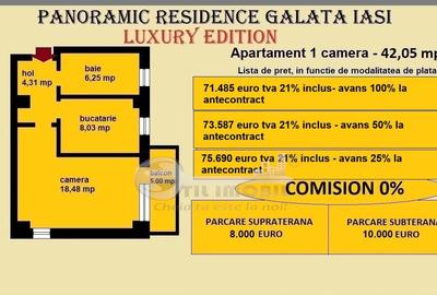Apartament 1 camera de vanzare in Iasi, Galata, 42,05 mp, baie cu geam - 14