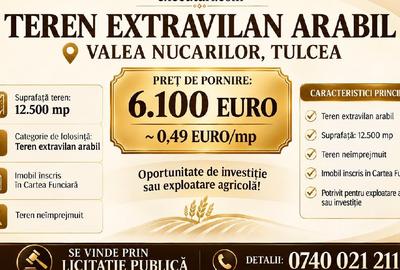 Teren agricol extravilan de 12500 mp, în Central