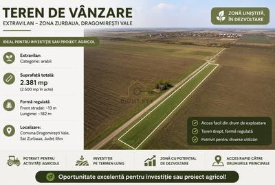Teren agricol 2.500 mp Zurbaua Dragomiresti Vale. Comision 0%! - 1