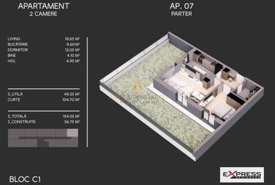 Apartament cu 2 camere, decomandat, 104 mp curte proprie-Metalurgiei - 8