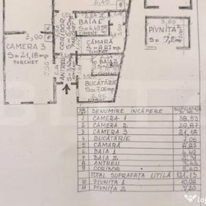 Apartament cu 3 camere semidecomandat în Central