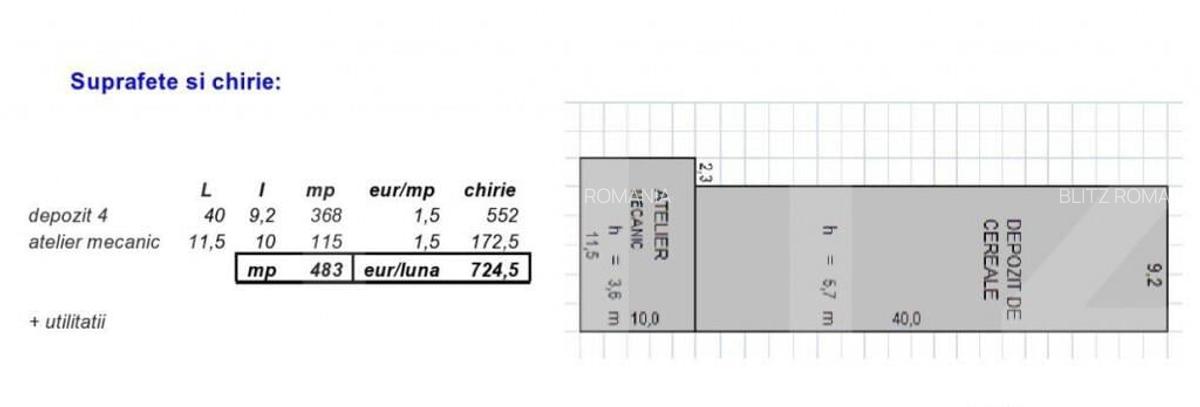 Depozit 483 mp Utvin Acces TIR, Curent Trifazic - 2