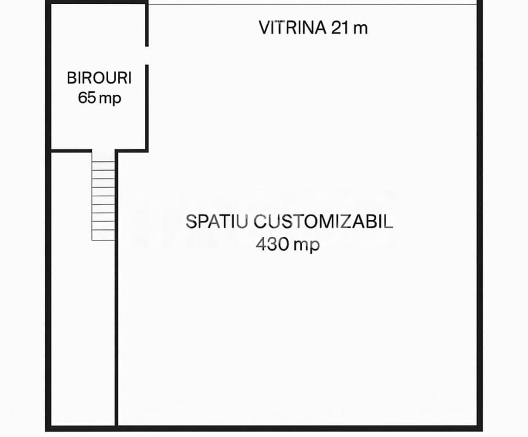 Hala 430mp cu vitrina 21m si birouri zona circulata Piata Cluj - 1