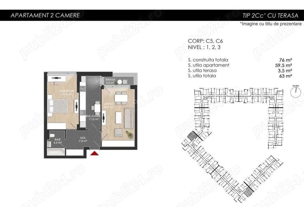 Apartament 2 camere nou-63 mp S.utila - Zona Lacul Straule?ti-Mall Colosseum, Sector 1 - 2