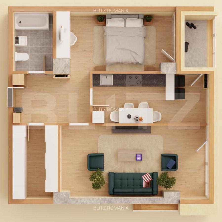 Apartament 2 camere, 68.68 mp, Aleea Sadoveanu - 1