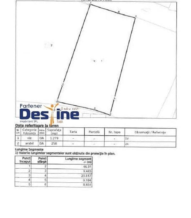 Proselnici - Miroslava, teren intravilan 1537 mp , 49.500 EURO - 1