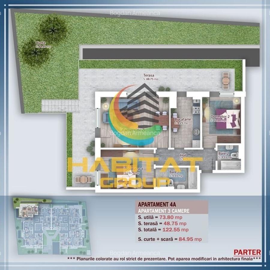 De vanzare apartament cu 3 camere si gradina proprie in Pallady - 3