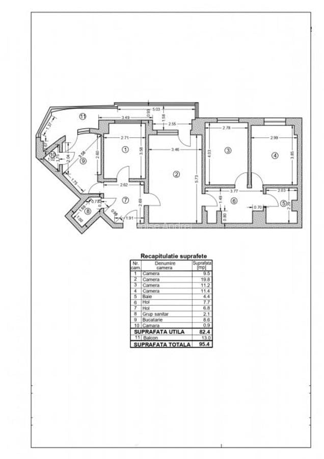 Apartament cu 4 camere semidecomandat în 1 Mai - 7