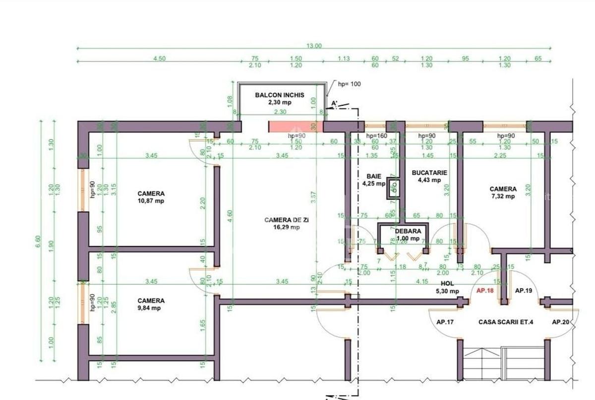 Apartament cu 4 camere semidecomandat, mobilat în Take Ionescu - 14