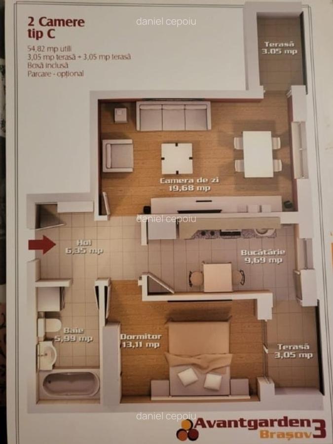 Apartament cu 2 camere decomandat în Avantgarden - 13