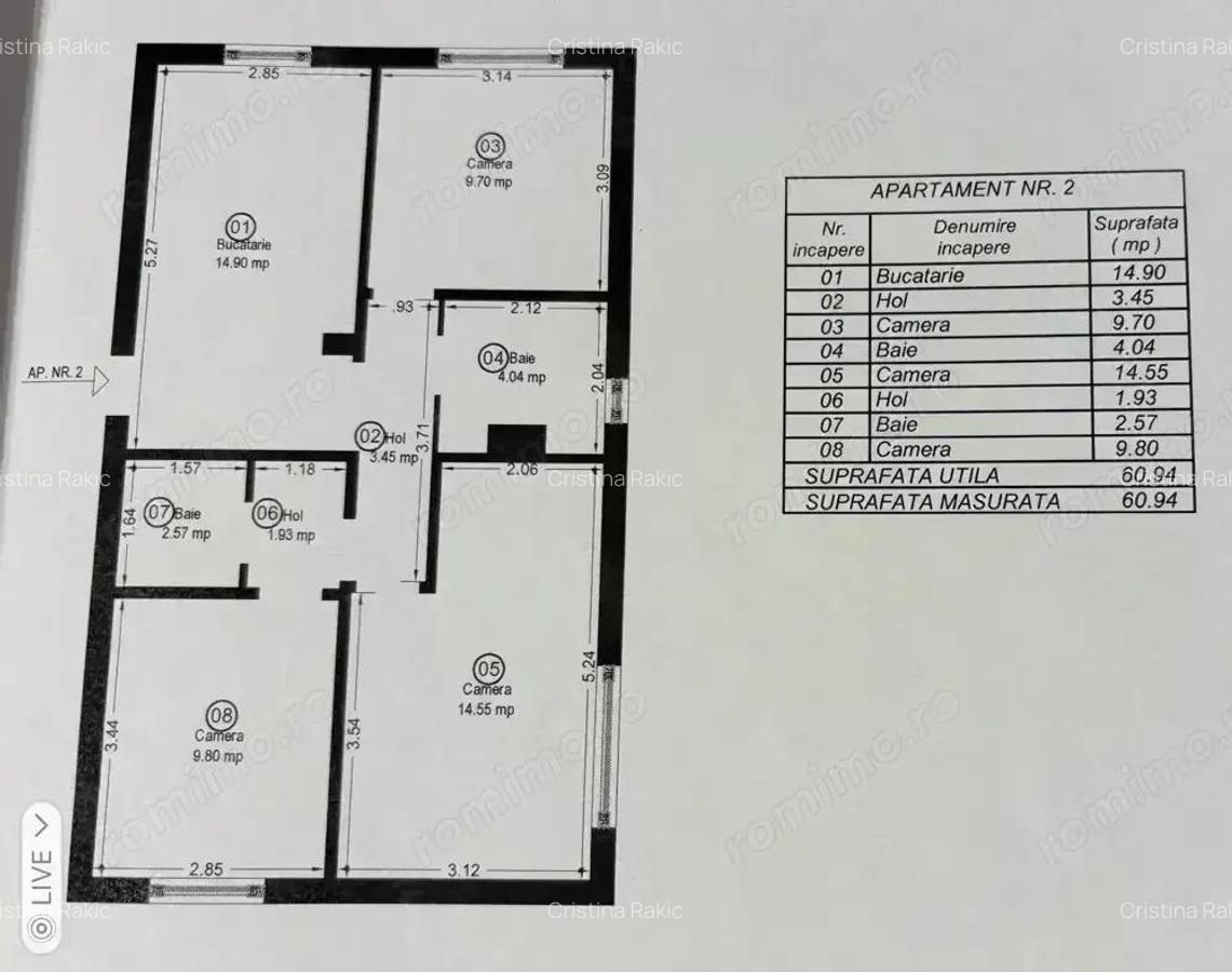 3 cam dec 2 bai centrala proprie zona Lipovei Piata Noua - 10