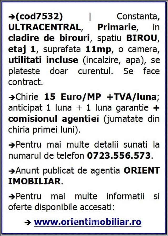 Ultracentral, Primarie, birou 11mp, etaj 1, inchirieri Constanta - 2