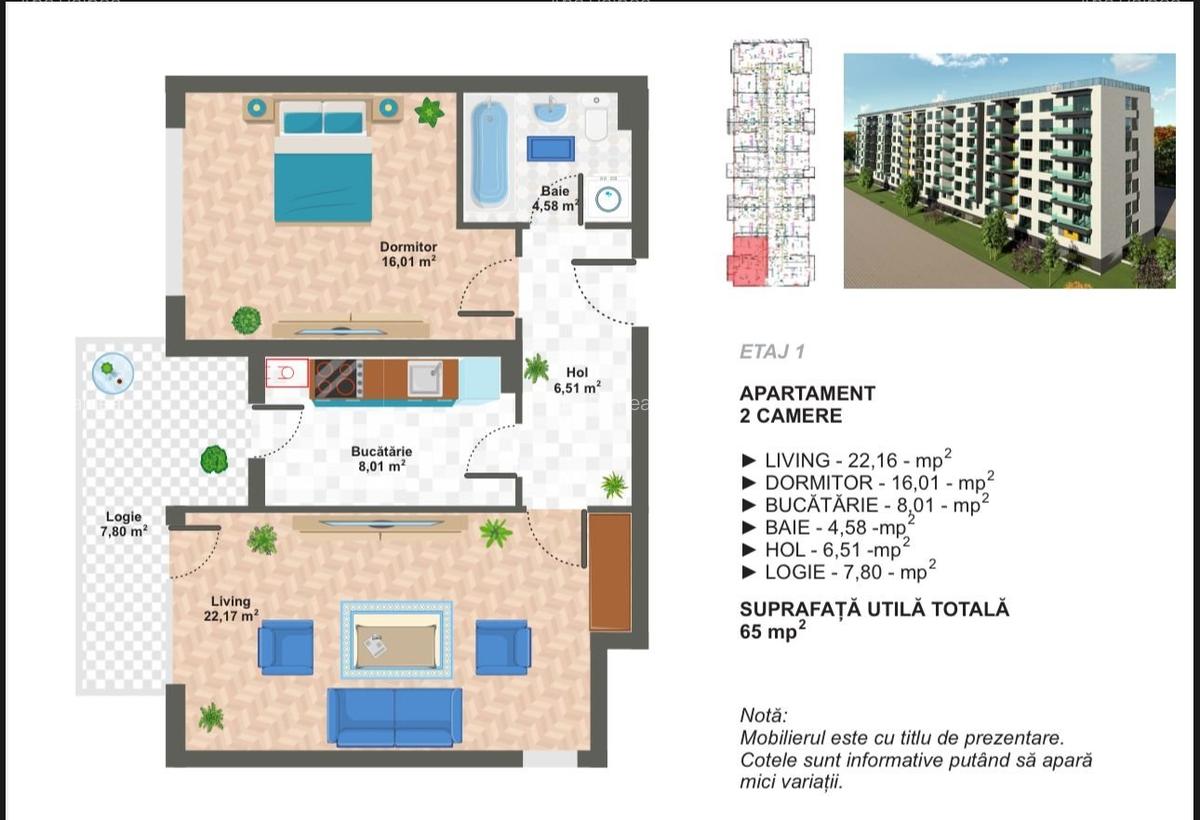 Apartament cu 2 camere, Metrou Aparatorii Patriei, 65mp - 6