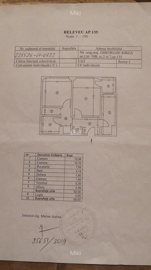 PROPRIETAR Rahova Petre Ispirescu Sebastian, 1980, sup. 55 mp, Dec, ANVELOPAT 2024 - 1