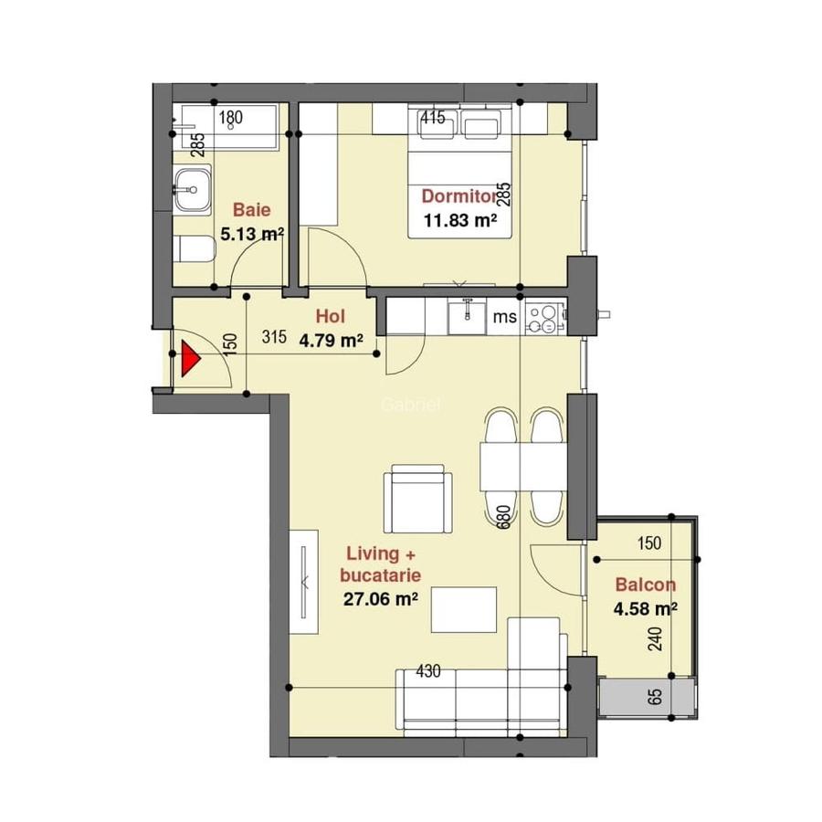 Apartament cu 2 camere semidecomandat în Lujerului - 2