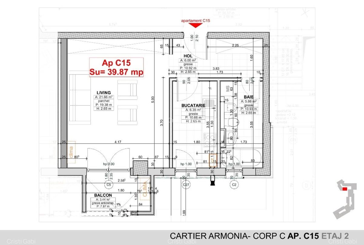 Vând apartament -1 cameră - 40mp utili- Calea Aradului -Ansamblul Rez. Armoniei - 11