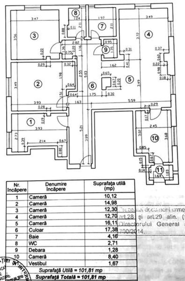 Apartament 4 camere, 102 mp, etajul 6, zona Dorobanti - 10